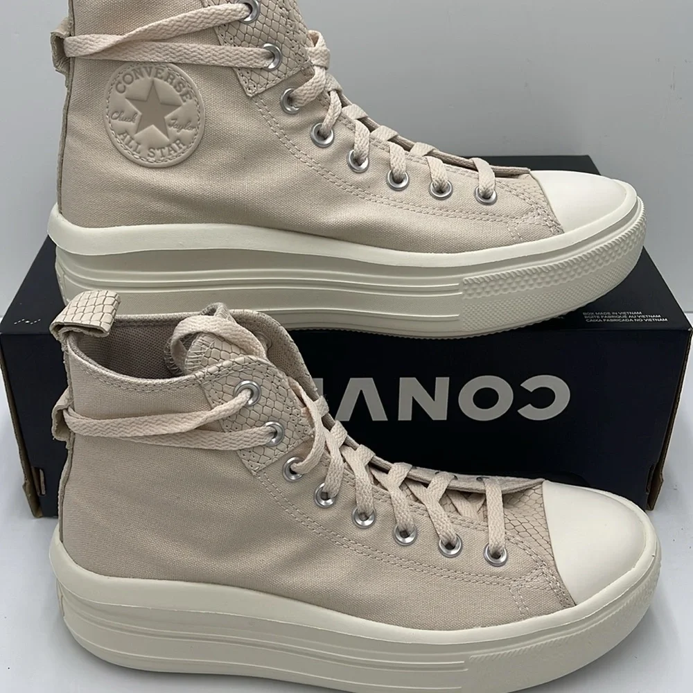 Converse Women's A12812C CTAS MOVE HI LIGHT DUNE/EGRET/PAPYRUS Sneakers Platform